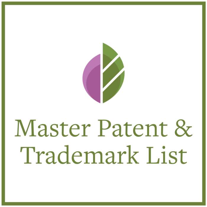 Preview of Master Patent and Trademark List PDF